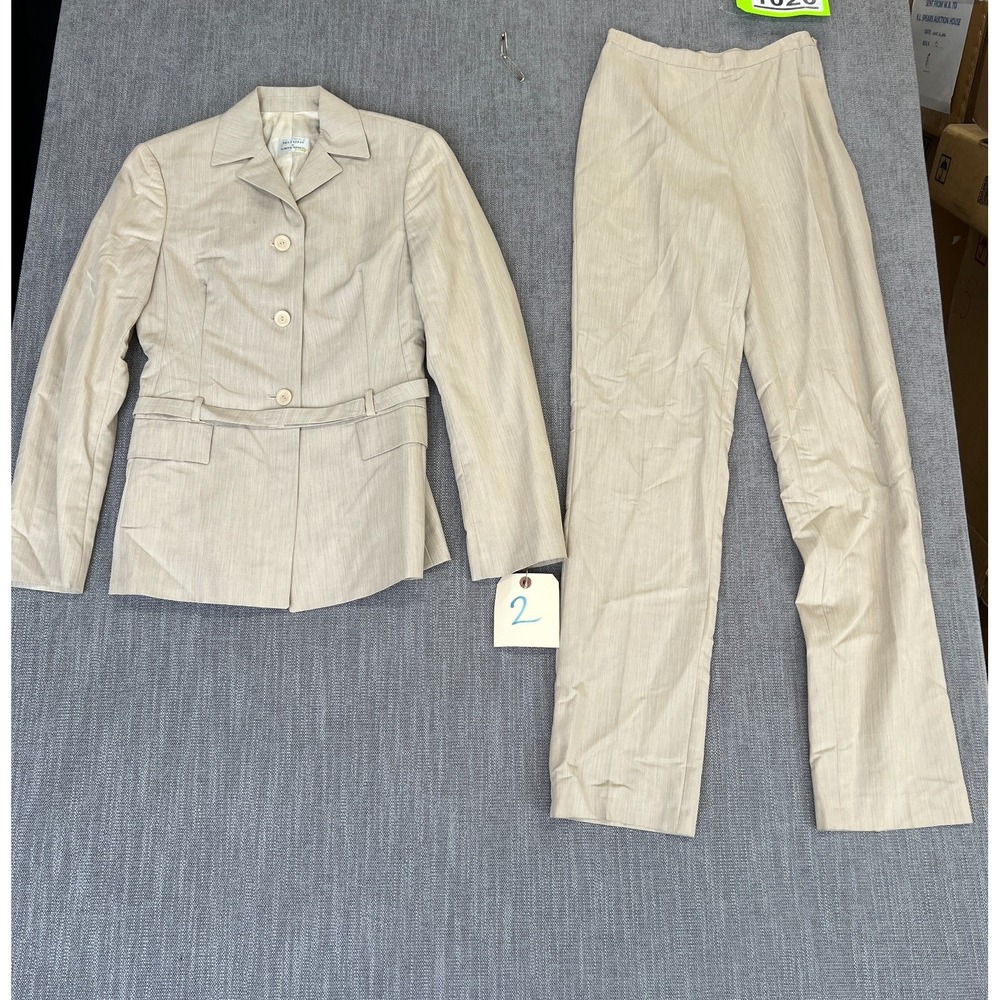 Philosophy di Alberta Ferretti 2-Piece Blazer & Pants Set Womens 2 Beige Belted